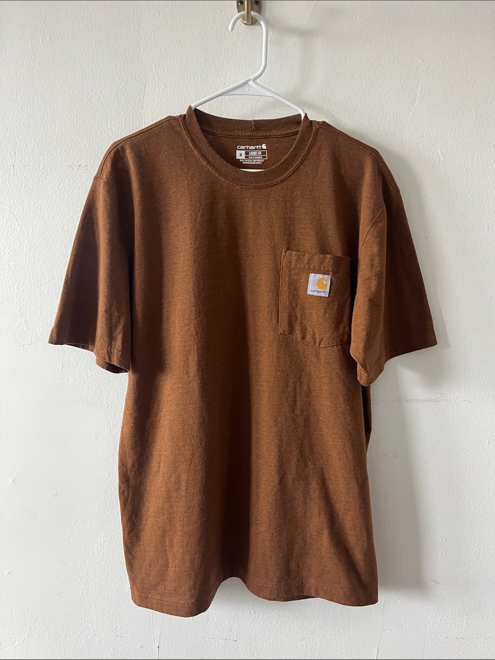 Carhartt Men’s Crewneck Pocket Tee in Deep Brown